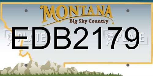 EDB2179 Montana License Plate