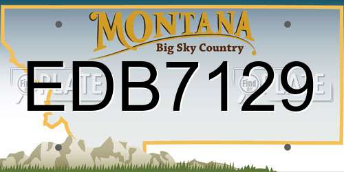 EDB7129 Montana License Plate