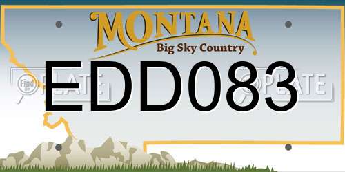 EDD083 Montana License Plate