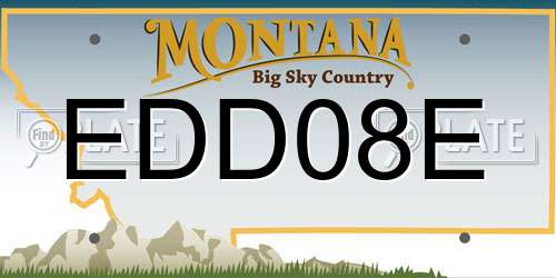 EDD08E Montana License Plate