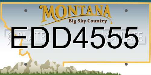 EDD4555 Montana License Plate