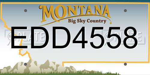 EDD4558 Montana License Plate