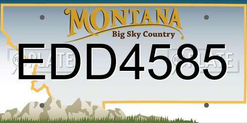 EDD4585 Montana License Plate