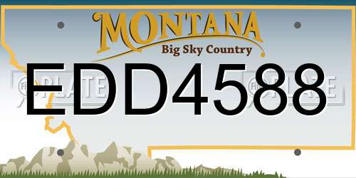 EDD4588 Montana License Plate