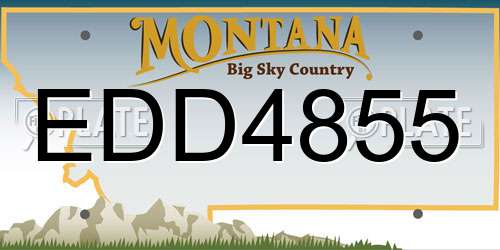 EDD4855 Montana License Plate