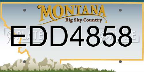 EDD4858 Montana License Plate