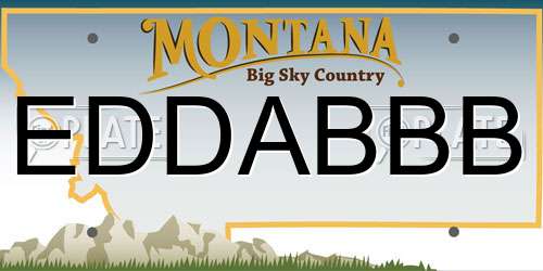 EDDABBB Montana License Plate