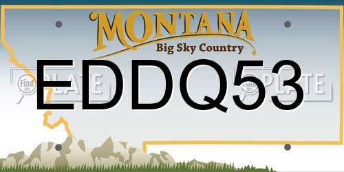 EDDQ53 Montana License Plate
