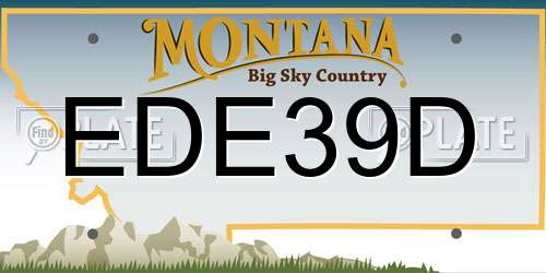EDE39D Montana License Plate