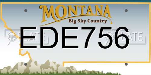 EDE756 Montana License Plate
