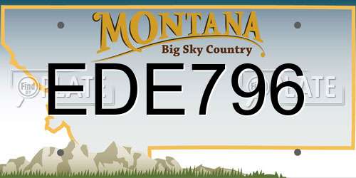 EDE796 Montana License Plate
