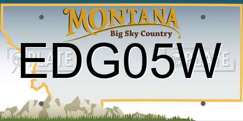 EDG05W Montana License Plate