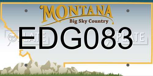 EDG083 Montana License Plate