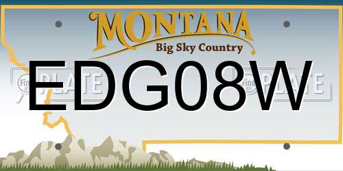 EDG08W Montana License Plate