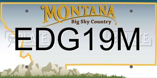 EDG19M Montana License Plate