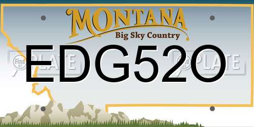 EDG52O Montana License Plate