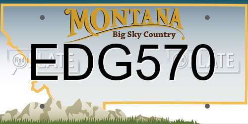 EDG570 Montana License Plate