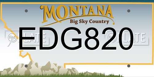 EDG820 Montana License Plate
