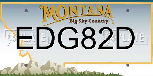 EDG82D Montana License Plate