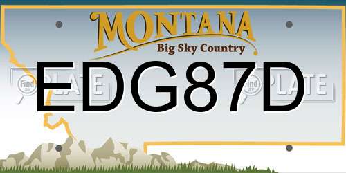 EDG87D Montana License Plate