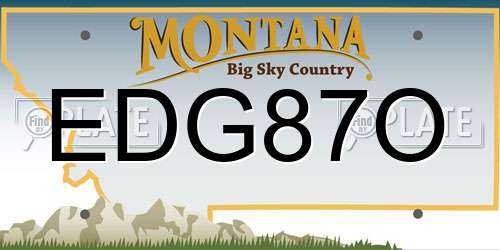 EDG87O Montana License Plate