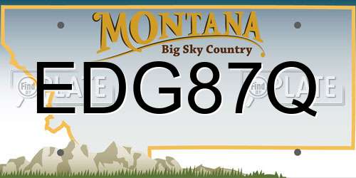 EDG87Q Montana License Plate