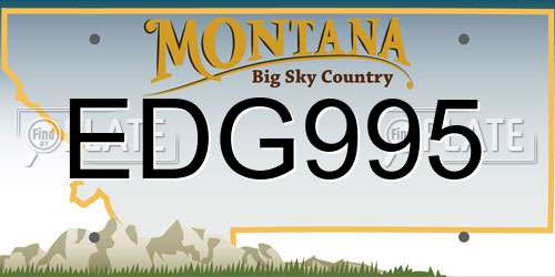 EDG995 Montana License Plate