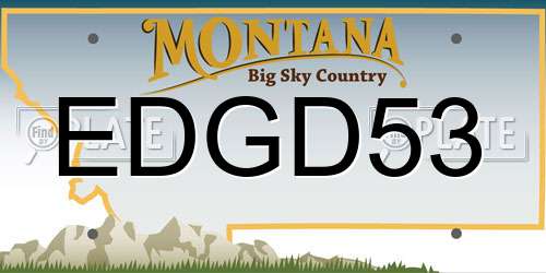 EDGD53 Montana License Plate