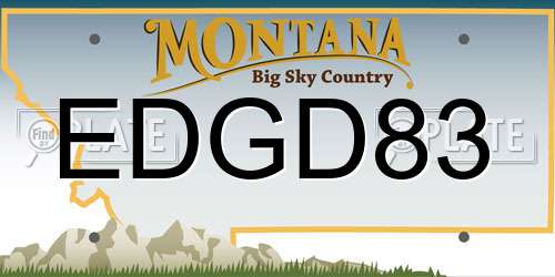 EDGD83 Montana License Plate