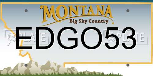 EDGO53 Montana License Plate