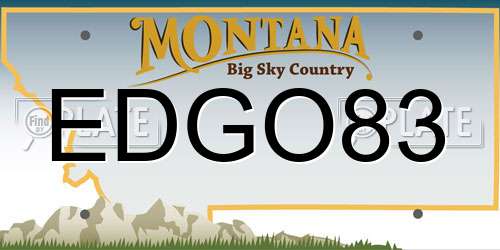 EDGO83 Montana License Plate
