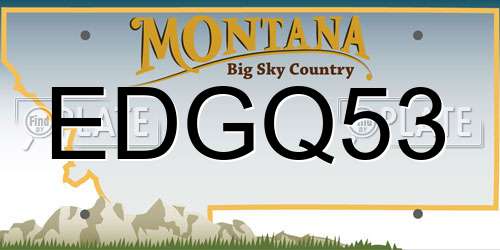 EDGQ53 Montana License Plate