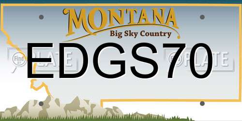 EDGS70 Montana License Plate