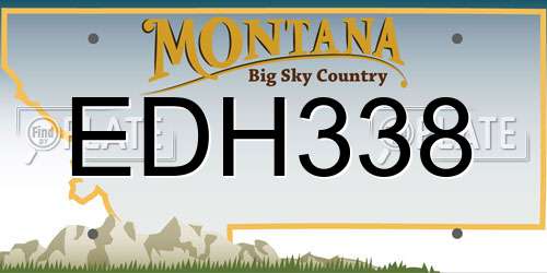 EDH338 Montana License Plate