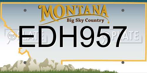 EDH957 Montana License Plate