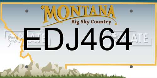 EDJ464 Montana License Plate