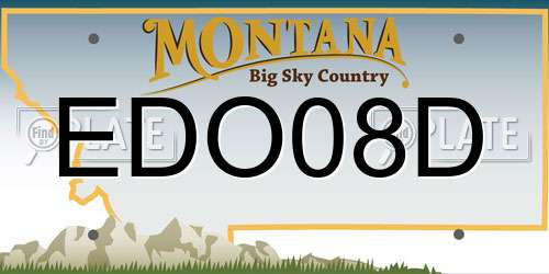 EDO08D Montana License Plate