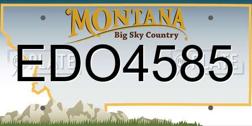 EDO4585 Montana License Plate