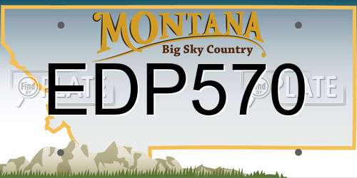 EDP570 Montana License Plate