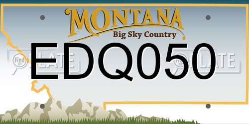 EDQ050 Montana License Plate