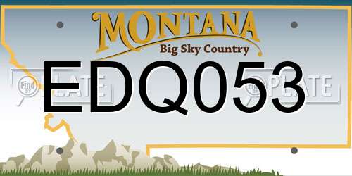 EDQ053 Montana License Plate