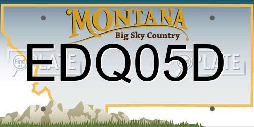EDQ05D Montana License Plate