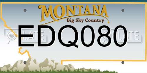EDQ080 Montana License Plate