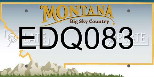 EDQ083 Montana License Plate