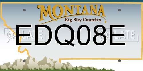 EDQ08E Montana License Plate