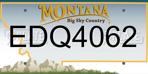 EDQ4062 Montana License Plate