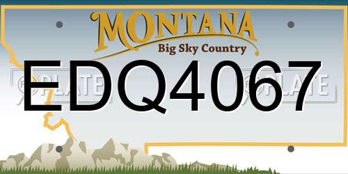 EDQ4067 Montana License Plate