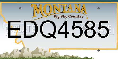 EDQ4585 Montana License Plate