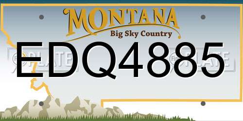 EDQ4885 Montana License Plate