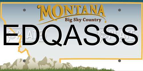 EDQASSS Montana License Plate